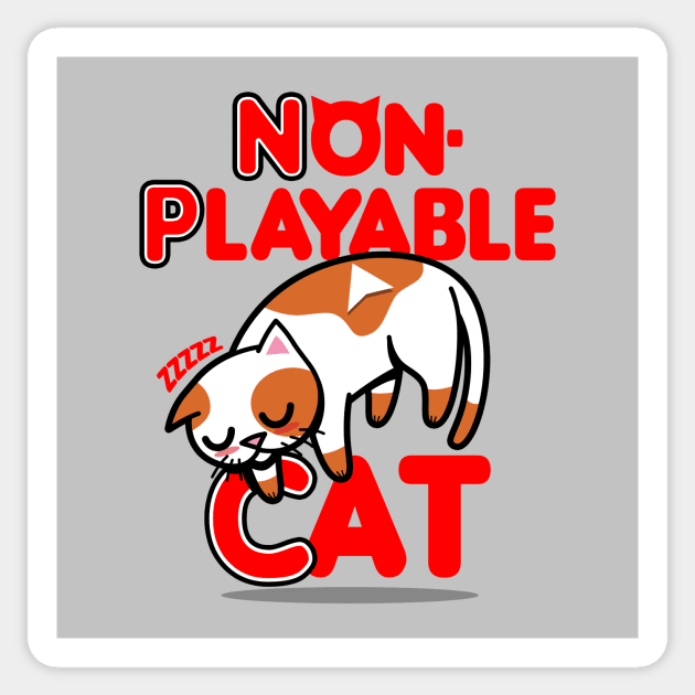 Cute Kawaii Funny NPC Meme Cat Gaming Inspired Gift For Gamers And Cat Lovers Sticker by Originals By Boggs